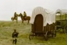 Photograph of Oregon Trail Wagon Train, Bayard