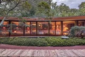 Photograph of Frank Lloyd Wright's Laurent House, Rockford